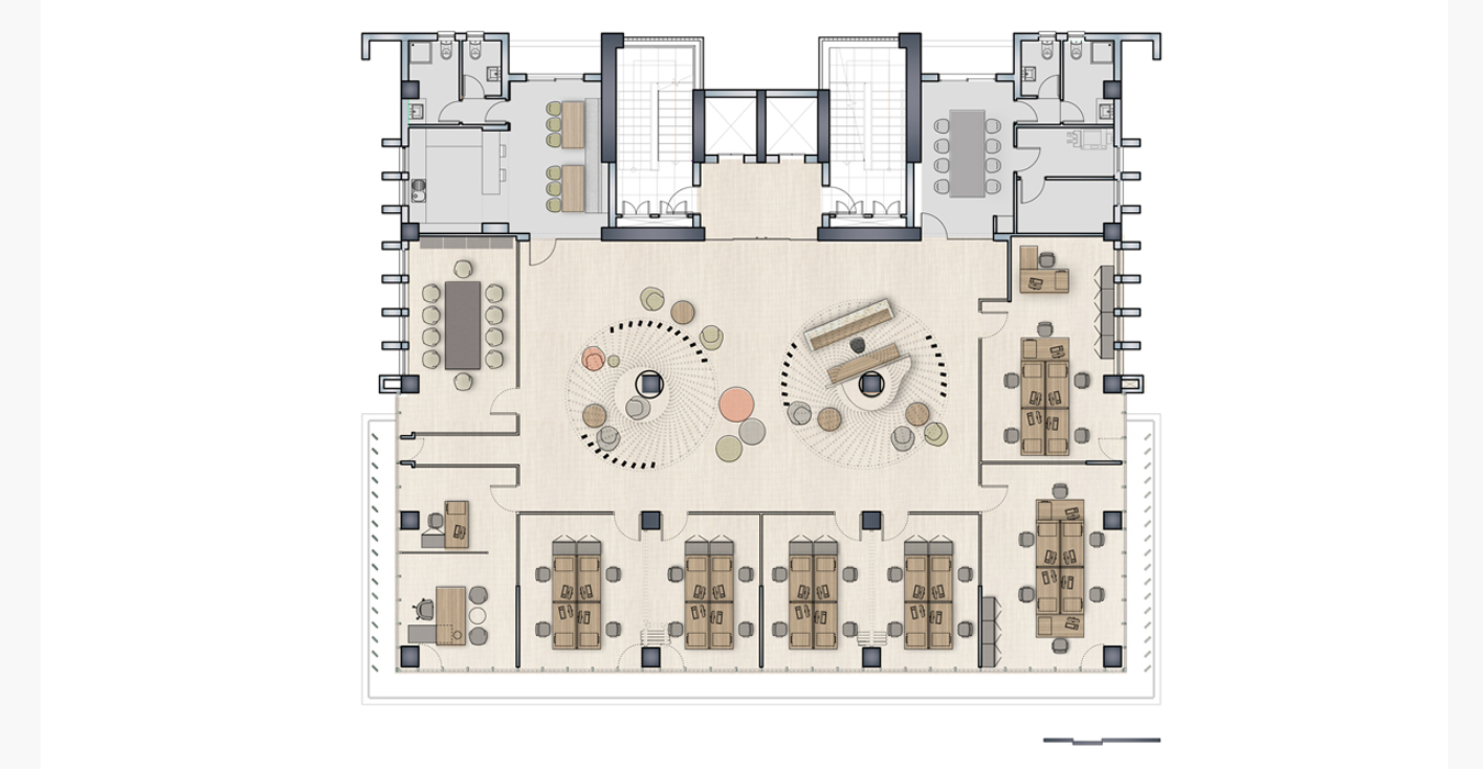 Typical floor plan of an insurance company offices in Limassol-Cyprus.