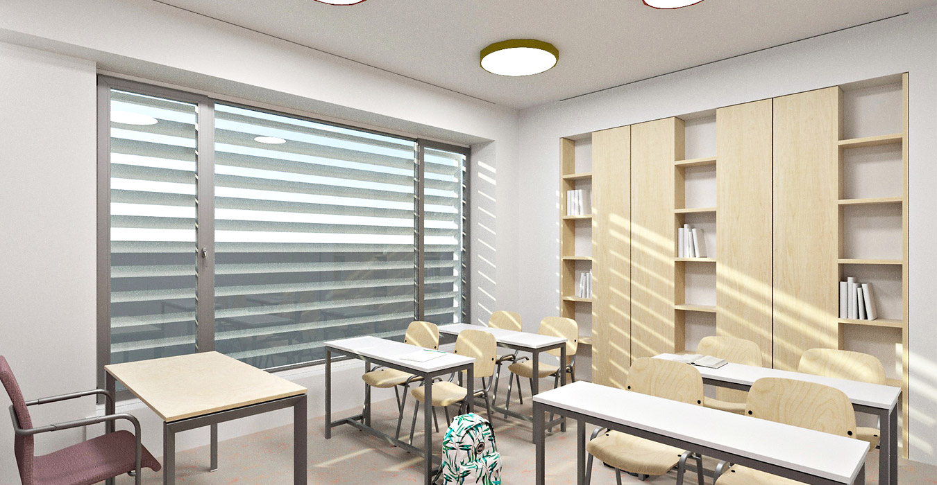 Classroom interior design of a tutorial institute in Nicosia -Cyprus.